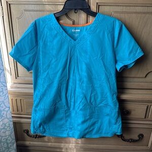 Light blue scrub top